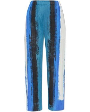 Pleats Please Issey Miyake Pleated Trousers - Blue