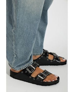 Birkenstock 'Arizona Rivet Border Small' Sandals - Gray