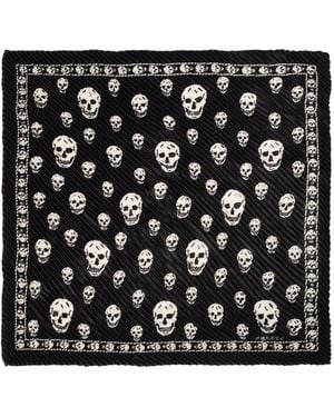 McQueen Pleated Scarf - Black