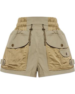 Balmain Cargo Shorts Made From Combined Materials - Natural