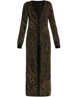 Etro Long Cardigan With Lurex Thread - Black