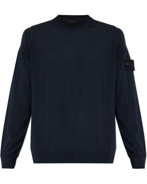 Stone Island Down Jacket With Hood - Blue