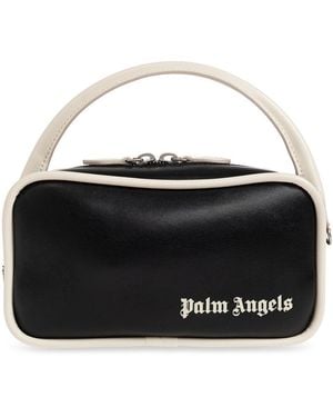 Palm Angels Leather Bag With Logo - Black