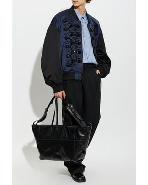 Balmain 'Bomber' Jacket With Appliqués - Blue