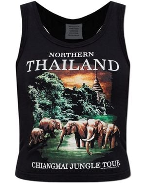 Vetements Top With Print - Black