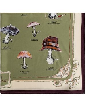 Moschino Silk Scarf With Print - Green