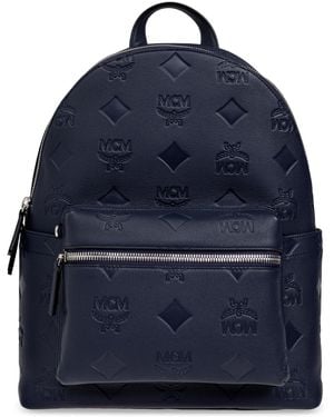 MCM Leather Backpack - Blue