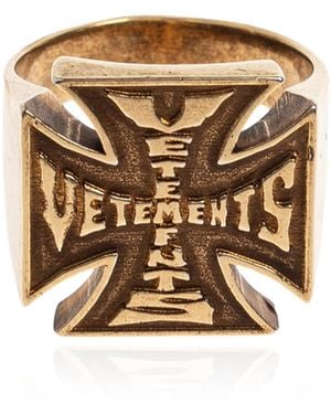 Vetements Signet Ring With Logo - Metallic