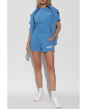 Sporty & Rich Shorts From The 'Wellness Ivy Crewneck' Collection - Blue