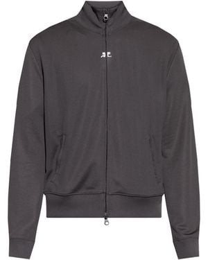 Courreges Sweatshirt With A Stand-Up Collar - Grey