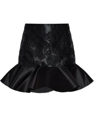Ganni Floral Pattern Skirt - Black