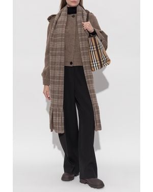 Burberry Wool Jacket 'Oldbrook' With Scarf - Brown