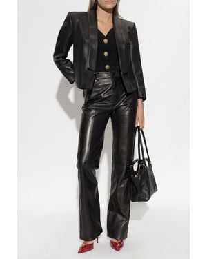 Balmain Leather Jacket - Black