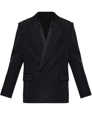 Balmain Wool Blazer With Double Vent - Blue