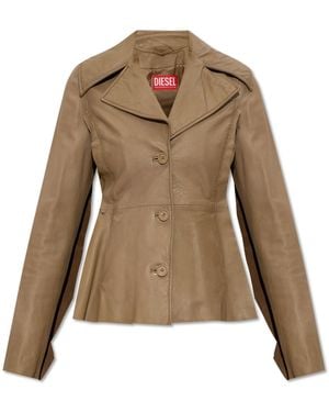 DIESEL Leather Jacket 'L-Atoya' - Natural