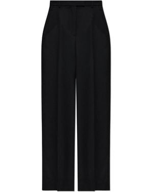 McQueen Wool Pleated Pants - Black