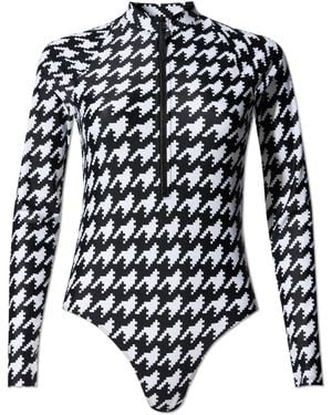 Perfect Moment One-Piece Swimsuit With Long Sleeves - White