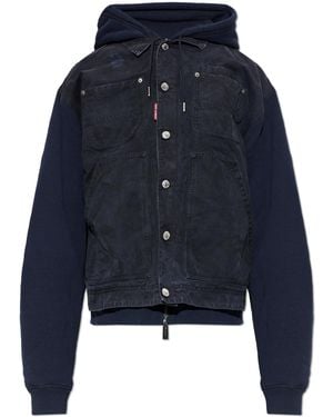 DSquared² Denim Jacket With Hood - Blue