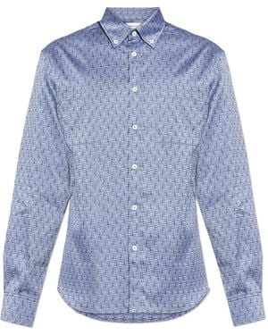 Ferragamo Shirt With Monogram - Blue