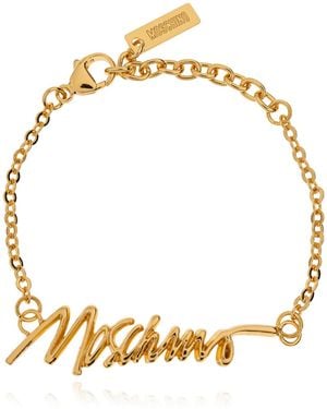 Moschino Bracelet With Logo - Metallic