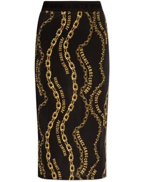 Versace Jeans Couture Skirt With Logo - Black