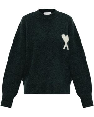 Ami Paris Jumper With Logo - Black