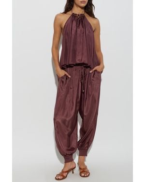 Zimmermann Loose-Fit Silk Pants - Red
