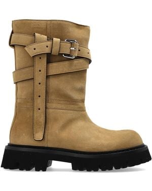 Moschino Suede Ankle Boots - Natural