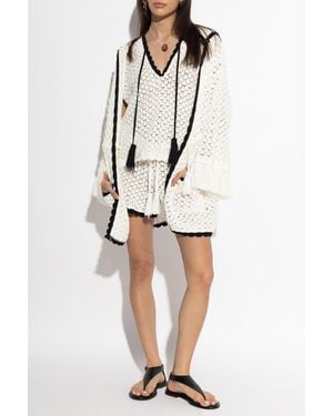 Akep Crocheted Cardigan With Hood - White