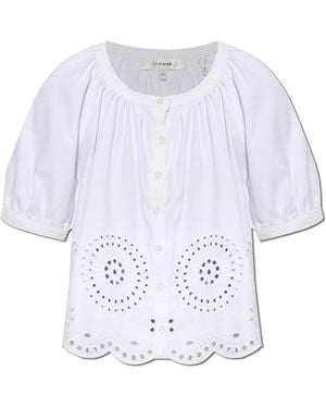 FRAME Top With Openwork Trim - White