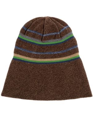 Maison Margiela Striped Pattern Cap - Brown