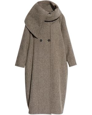 Ferragamo Wool Coat With Belt - Brown
