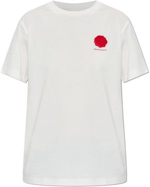 Emporio Armani T-Shirt With An Appliqué - White
