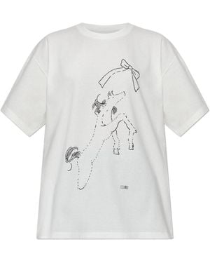 MM6 by Maison Margiela T-Shirt With Print - White