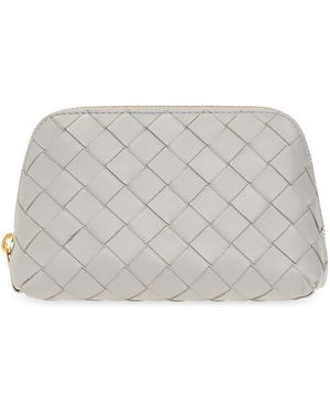 Bottega Veneta Leather Wash Bag - Grey