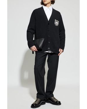 Balmain Cardigan With A Shimmering Applique - Black