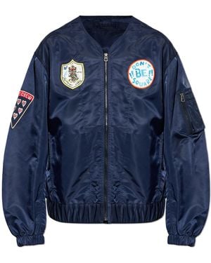 KENZO "Bomber" Jacket With Patches - Blue