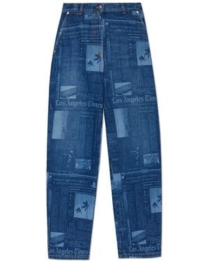 Palm Angels Patterned Jeans - Blue