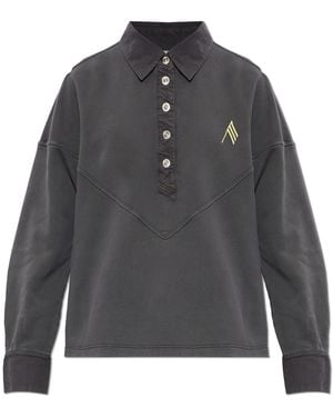 The Attico Oversize Long-Sleeve Polo - Grey