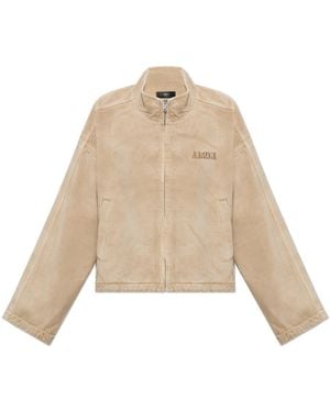 Amiri Denim Jacket With Stand-Up Collar - Natural