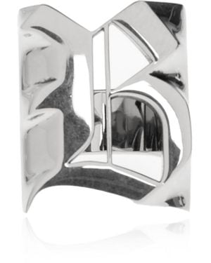 Balenciaga Signet Ring With Logo - White