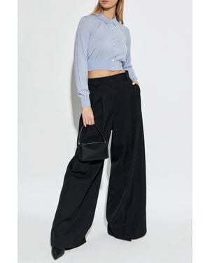 T By Alexander Wang Wool Cardigan With Logo - Blue