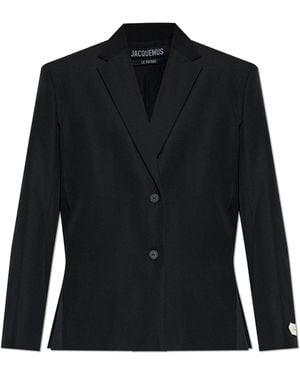 Jacquemus Wool Blazer With Double Vent - Black
