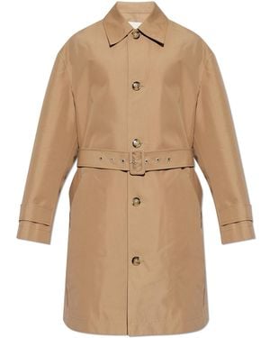Ami Paris Coat With Belt - Natural