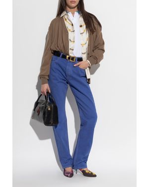 Versace Silk Shirt With "The Lover" Print - Blue
