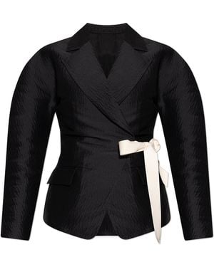 Lanvin Blazer With Decorative Tie - Black