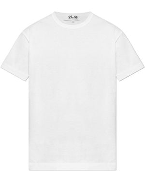 COMME DES GARÇONS PLAY T-Shirt With Logo-Shaped Patch - White