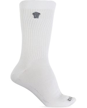 Versace Cotton Socks With Logo - White