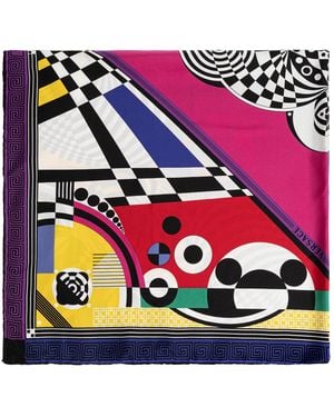 Versace Silk Scarf With "Teatro" Print - Multicolour