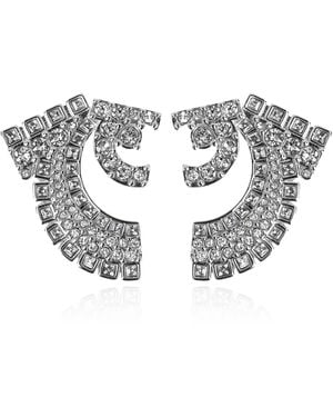 Ferragamo Earrings With Shimmering Crystals - Metallic